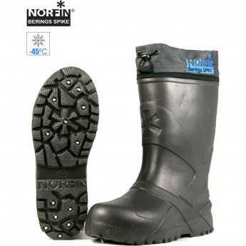 Сапоги зимние NORFIN BERINGS SPIKE с манжетой и шипами, антрацит -45С EVA р.36-37